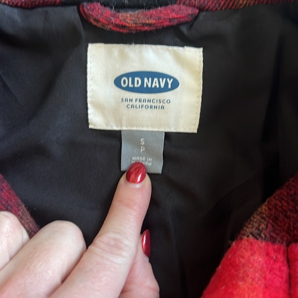 Old Navy plaid peacoat. Size small. - Picture 2 of 3